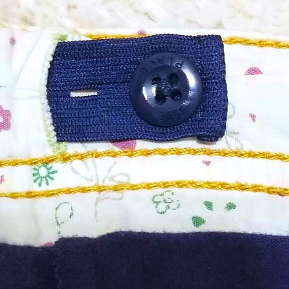 Skirt. Denim Pink Yellow Multi Tiered Floral Pattern. Upcycled Girls Size 10 GUC - Picture 10 of 16